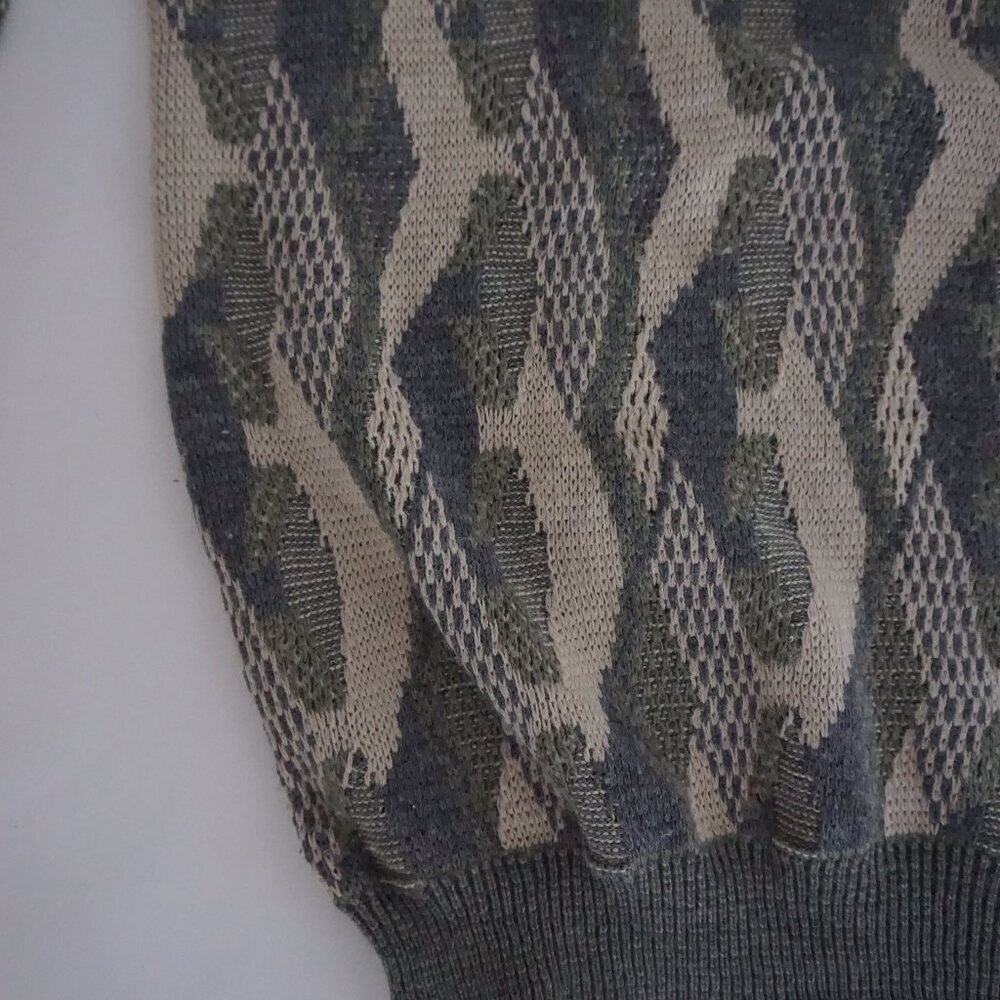 VTG Salmon River Traders Textured Knit Cabincore Eclectic Grandpa Sweater 2XLT - Picture 8 of 10